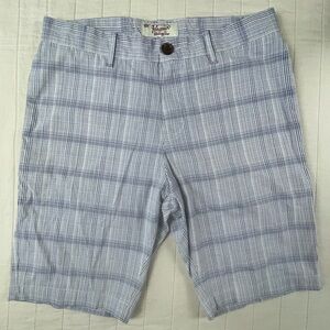 Original Penguin Men's Light Blue Plaid Shorts 30